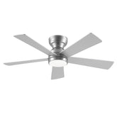 46 Inch 5 PCS Plywood Blades Ceiling Fan With Light Kit 3 Color LED Light Source, DC 6 Speed ,Remote Control Ceiling Fan for Patio Living Room, Bedroom, Office,Indoor.((SLIVER )