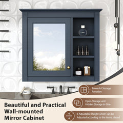 30'' x 28'' Medicine Cabinet, Wall Mounted Bathroom Storage Cabinet, Modern Bathroom Wall Cabinet with Mirror,Medicine Cabinet, Mirror Cabinet with 3 Open Shelves (Not Include Bathroom Vanity )