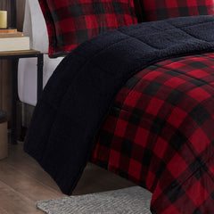 Full/Queen Plush to Sherpa Down Alternative Comforter Set