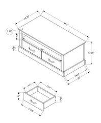 Coffee Table, 42" L, Cocktail, Rectangular, Storage Drawers, Living Room, Accent, Dark Brown Oak Laminate, Transitional