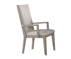 Rocky Fabric & Gray Oak Finish Arm Chair (Set of 2)