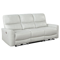 Ashland Dove Grey Upholstered Power Reclining Sofa