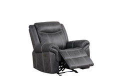 Zubaida Dark Gray Polish Microfiber Power Motion Glider Recliner