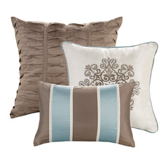 Jacquard 7 Piece Comforter Set Blue King