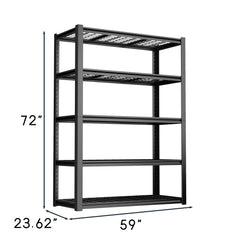 59 Inches Metal Garage Storage Rack, Heavy-Duty Steel Moisture-Proof And Waterproof 5-Layer Adjustable Storage Shelving Unit.Designed For Warehouse Storage (food Pantries, Industrial Use)