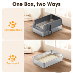 STAINLESS STEEL CAT LITTER BOX