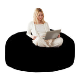 6FT bean bag chair, memory foam filling, adult and teen bean bag chair, soft sofa with removable flannel cover, round sofa for living room, bedroom, college dorm.