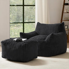HZ55PMJT-HEISE Suede Sofa Chair with Ottoman - 5-Zone Support & Compact Boxed Delivery