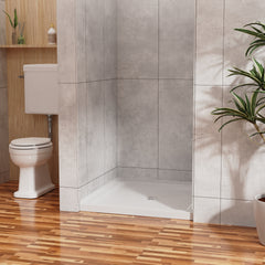 Goodyo 36"x36" Shower Pan 3.3" Height Single Threshold Shower Base in Slate White, Anti-slip Acrylic, Center Drain (no Drain Sets)
