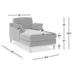 Pasadena Modern Farmhouse Chaise Lounge Chair, Olive Green