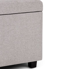 Cosmopolitan 34 inch Wide Storage Ottoman in Cloud Grey Linen-Look Fabric