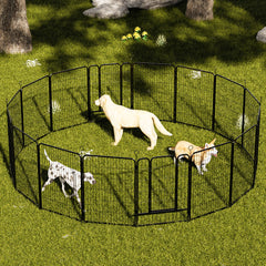 Dog Playpen 40 Inch, 16 Panels Heavy Duty Metal Pet Exercise Pen Indoor Outdoor Fence Panels Rust-Resistant, Removable, Tool-Free Setup Anti-Skid, Expandable Design