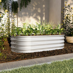 2Pcs 4x2x1ft Raised Garden Bed Kit, Galvanized Planter Raised Garden Beds for Outdoor for Vegetables,Flowers &Herbs, Heavy Duty, Rust-Resistant, Easy Assembly