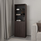 Bookcase Dual-Door Benzoni, Office, Stained Walnut