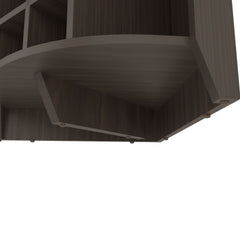 Bouvet Corner Bar Cabinet, Three Shelves, Eight Built-in Wine Rack, Two Side Shelves
