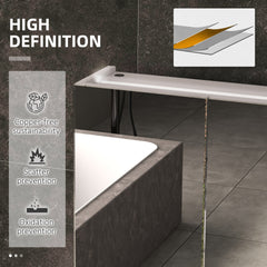 kleankin Lighted Medicine Cabinet with Mirror, 26" x 36" Wall Mounted Bathroom Mirror with Storage, 3-Color Bathroom Wall Cabinet with USB Charge, Adjustable Shelf, High Gloss White