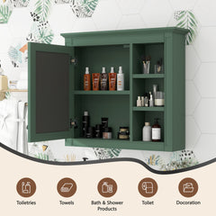 30'' x 28'' Medicine Cabinet, Wall Mounted Bathroom Storage Cabinet, Modern Bathroom Wall Cabinet with Mirror,Medicine Cabinet, Mirror Cabinet with 3 Open Shelves (Not Include Bathroom Vanity )