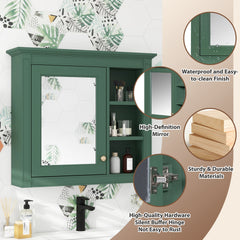 30'' x 28'' Medicine Cabinet, Wall Mounted Bathroom Storage Cabinet, Modern Bathroom Wall Cabinet with Mirror,Medicine Cabinet, Mirror Cabinet with 3 Open Shelves (Not Include Bathroom Vanity )