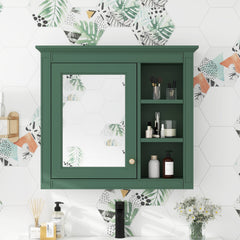 30'' x 28'' Medicine Cabinet, Wall Mounted Bathroom Storage Cabinet, Modern Bathroom Wall Cabinet with Mirror,Medicine Cabinet, Mirror Cabinet with 3 Open Shelves (Not Include Bathroom Vanity )