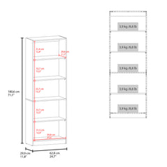 Bookcase 4-Shelves Benzoni, Office, Stained Walnut