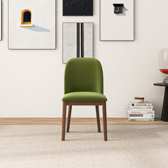 Kaitlyn Mid-Century Modern Green Velvet Dining Chair (Set Of 2) with Solid Wood Legs, 34.3"H x 19.3"W x 23"D Velvet Fabric Upholstered Kitchen Side Chairs