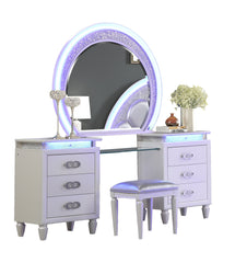 Perla LED Vanity Set Made with Wood in Milky White