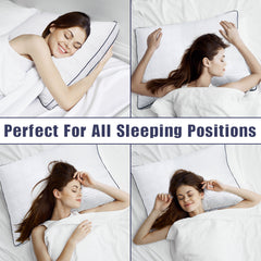 2 Pack Bed Pillows - Standard Size Set of 2, Soft Down Alternative Fill, Supportive for All Sleepers, White