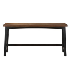 Transitional 4-Piece Counter Height Set, Table and Counter Height Stools Black and Brown Finish Solid Rubberwood Furniture