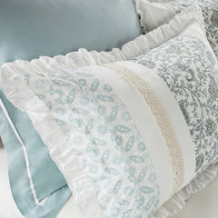 Queen 9 Piece Cotton Percale Duvet Cover Set