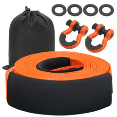 Heavy Duty Tow Strap Recovery Kit 3" x 30 ft (MBS-36,000 lbs) Tree Saver Winch Strap, Triple Reinforced Loop & Protective Sleeves & Storage Bag , 3/4" D-Ring Shackles, for Truck Jeep SUV ATV