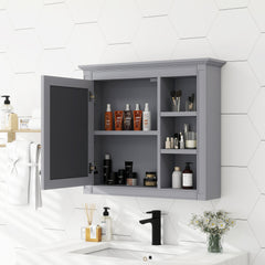 30'' x 28'' Medicine Cabinet, Wall Mounted Bathroom Storage Cabinet, Modern Bathroom Wall Cabinet with Mirror,Medicine Cabinet, Mirror Cabinet with 3 Open Shelves (Not Include Bathroom Vanity )