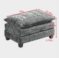 Cloud Sofa Ottoman only, Modern Sectional Couch, for Living Room Bedroom and Apartment, Comfy Double Layer Upholstered Seat Cushion, Breathable Chenille Fabric, Gray,SW501DGY