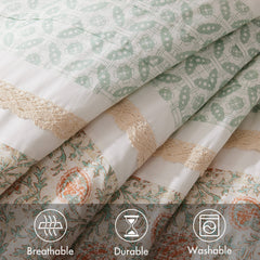 9 Piece Cotton Percale Comforter Set Coral Cal King