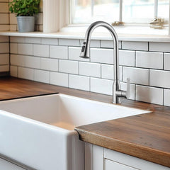 High Arc Single Handle Stainless Steel Brushed Nickle Kitchen Faucets with Pull Down Sprayer