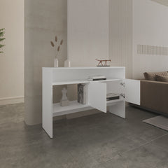 Console Table 31.8" H, with 2 Doors and 3 Shelves, White