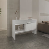 Console Table 31.8" H, with 2 Doors and 3 Shelves, White