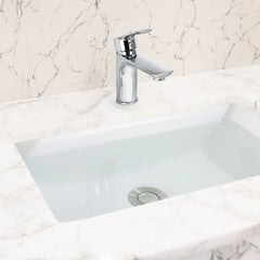 Chrome Single Handle Lavatory Basin Sink Faucet - Brass Bathroom Sink Faucet Hot and Cold