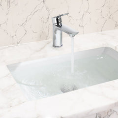 Chrome Single Handle Lavatory Basin Sink Faucet - Brass Bathroom Sink Faucet Hot and Cold