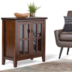Artisan 30 inch Wide Solid Wood Low Storage Cabinet in Russet Brown