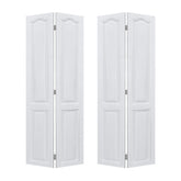 Dual CNC crafted modern door 3/4" thick 84 in. x 80 in. Solid Core White Finished Vinyl bi-fold door With Hardware kit