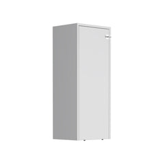 Iron 42" W Foldable Table Cabinet, Foldable Desk, Foldable Dinning Table, Ironing Cabinet with Pull down Table and Shelves White