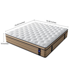 14 Inch King Mattress - Hotel-Collection Hybrid Mattress with Gel Memory Foam & Pocket Springs, Comfortable Modern Bed Furniture