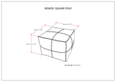 Bowen - Square Pouf - Black