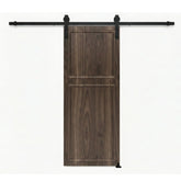 18 series 15 in.X96 in. 3/4 inch thickness 2-Panel Walnut Color Finished MDF Sliding Barn Door With Hardware Kit