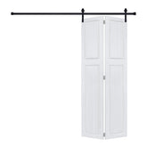 2-panel bi-fold 84 in.X34 in. MDF white walnut Barn Sliding Door With Hardware kit
