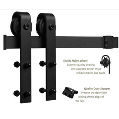 Dual 2-Panel Cottage style door 3/4” thick 76 in. x 84 in. MDF White Barn Sliding Door With Hardware kit