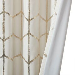 Total Blackout Metallic Print Grommet Top Curtain Panel Pair(2 Pcs Window Panels)