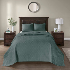 3 Piece Reversible Quilt Set Balsam Green King/Cal King