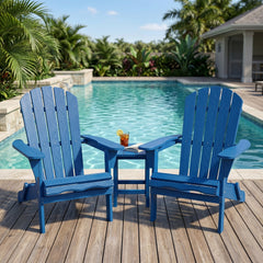 Wood Lounge Patio Chair for Garden Outdoor Wooden Folding Embossed Adirondack Chair Solid Cedar Wood Lounge Patio Chair with Wood Grain