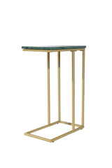 Marble "C" Table For Living Room Set Of 1 With Metal Frame-24 Inch Height